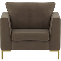 Gosena Armchair, grey, Leg colour: gold metal