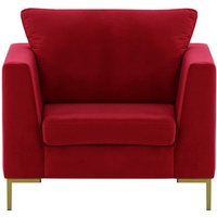 Gosena Armchair, dark red, Leg colour: gold metal