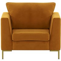 Gosena Armchair, mustard, Leg colour: gold metal