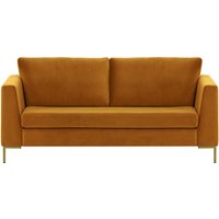 Gosena 2,5 Seater Sofa, mustard, Leg colour: gold metal
