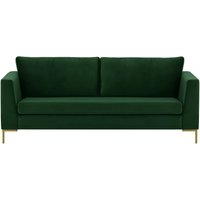 Gosena 3 Seater Sofa, dark green, Leg colour: gold metal