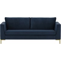 Gosena 3 Seater Sofa, blue, Leg colour: gold metal
