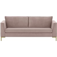 Gosena 3 Seater Sofa, lilac, Leg colour: gold metal
