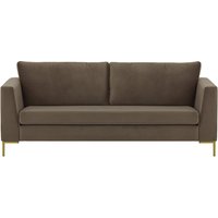 Gosena 3 Seater Sofa, grey, Leg colour: gold metal