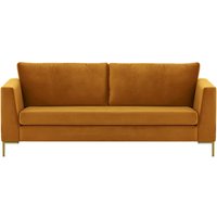 Gosena 3 Seater Sofa, mustard, Leg colour: gold metal