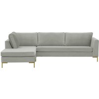Gosena Left Hand Corner Sofa, silver, Leg colour: gold metal