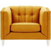 Sodre Armchair, mustard, Leg colour: white