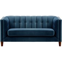 Sodre 2 Seater Sofa, blue, Leg colour: dark oak