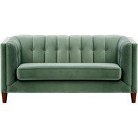 Sodre 2 Seater Sofa, dirty blue, Leg colour: dark oak
