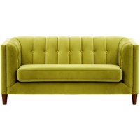 Sodre 2 Seater Sofa, olive green, Leg colour: dark oak