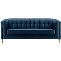 Sodre 3 Seater Sofa, blue, Leg colour: wax black