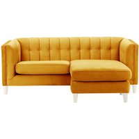 Sodre Universal Corner Sofa, mustard, Leg colour: white