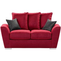 Majestic 2 Seater Sofa with Loose Back Cushions, dark red/graphite