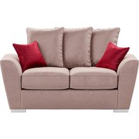 Majestic 2 Seater Sofa with Loose Back Cushions, pink/dark red
