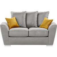 Majestic 2 Seater Sofa with Loose Back Cushions, silver/mustard
