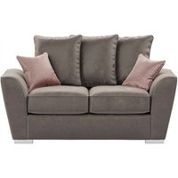 Majestic 2 Seater Sofa with Loose Back Cushions, grey/pink
