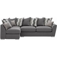 Majestic New Left Hand Corner Sofa with Loose Back Cushions, dark grey/grey