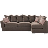 Majestic New Right Hand Corner Sofa with Loose Back Cushions, grey/pink