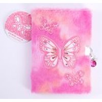 Furry Rhinestone Butterfly Diary