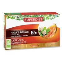 Miel de acacia de jalea real, polen orgánico 20 ampollas de 15ml - Superdiet | Natural Doctor