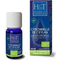 Aceite esencial de citronela de Ceilán (Cymbopogon nardus) orgánico 10 ml de aceite esencial - Herbes & Traditions