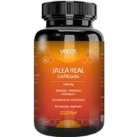 Jalea real pura liofilizada con vitamina C, ginseng y própolis 60 cápsulas vegetales - Vecos