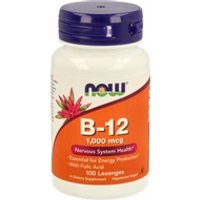 Cianocobalamina (B12) 1000 mcg 100 comprimidos masticables Now