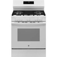30 Inch Free Standing Gas Range 5 Burners Self Clean With Steam Clean: White