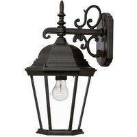 One Light Matte Black Wall Lantern
