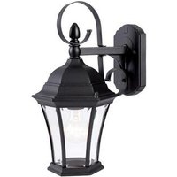 One Light Matte Black Wall Lantern
