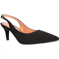 Scarpin Slingback Gabriela Salto Fino Nobuck Preto