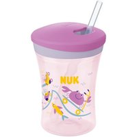 NUK Action Cup 230ml mit Trinkhalm pink