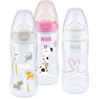 NUK First Choice Plus 3er-Flaschen-Set mit Temperature Control pink