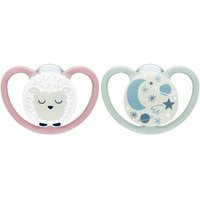 NUK Space Night Silikon-Schnuller Rosa/Mint 0-6m