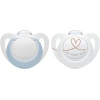 NUK Star Silikon-Schnuller blau/weiß 0-6m