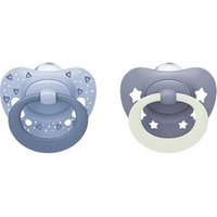 NUK First Choice Classic Day & Night Silikon Schnuller 0-6 Monate blau
