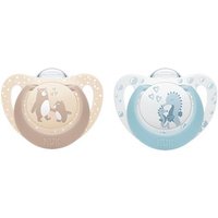 NUK First Choice Silikon Schnuller 0-6 Monate beige/blau