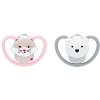 NUK Perfect Match Air Silikon-Schnuller 18-36 Monate rosa/grau