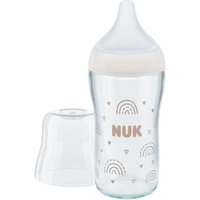 NUK Perfect Match Glas-Babyflasche mit weichem Silikon-Trinksauger 230ml