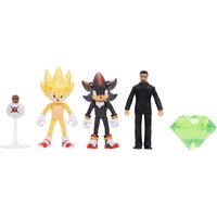 Imagen de SEGA - Pack de figuras Sonic 3 con Super Sonic, Shadow, Agente Stone y accesorio Dron Burrito Sonic The Hedgehog Sega.