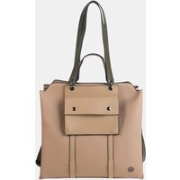 Volum - Bolsos de hombro en pu a doble cara en color arena.