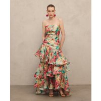 Woman Fiesta El Corte Inglés - Vestido largo con volantes en gasa.