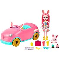 Imagen de Enchantimals - Bunnymóvil Bree Bunny y su coche rosa descapotable muñeca, mascota conejito y accesorios Enchantimals.