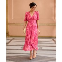 Polin et Moi - Vestido midi estampado con drapeado.