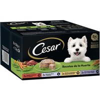 Cesar - Comida húmeda para perros adultos Cesar Recetas de la Huerta gelatina carne 8 x 150 g.