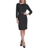 DKNY - Vestido mini con cuello asimétrico. — cómo vestir para disimular o cubrir los brazos en España 2026