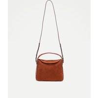 Latouche - Bolso shopper de ante con asa de piel trenzada.