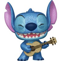 Pop Funko Lilo & Stitch Stitch con Ukelele Diamond Glitter Figura de Vinilo - Entertainment Earth Exclusive, Azul, 3.75 Pulgadas