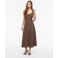 Vila - Vestido midi con tirantes de lino.