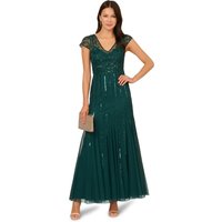 Adrianna Papell - Vestido con pedreria y escote en uve.